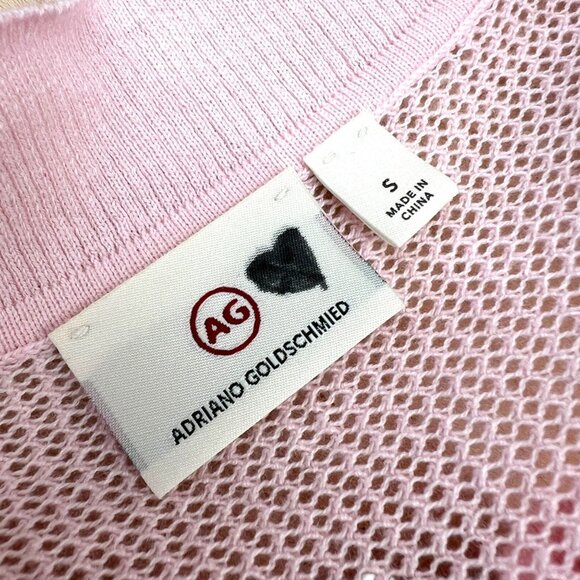 AG Adriano Goldschmied Cameron Cardigan Prism Pink Open Knit Size Small - Picture 10 of 11